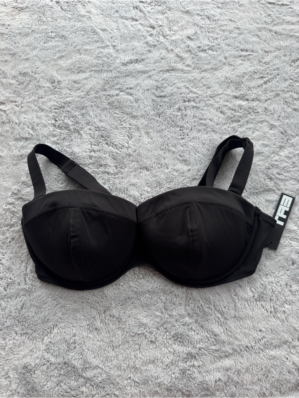 TA3 Busty Bra Top Underwire Bikini Top Black XL F/G